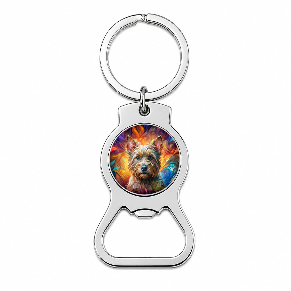 Cairn Terrier Dog Abstract Art Bottle Opener Keychain