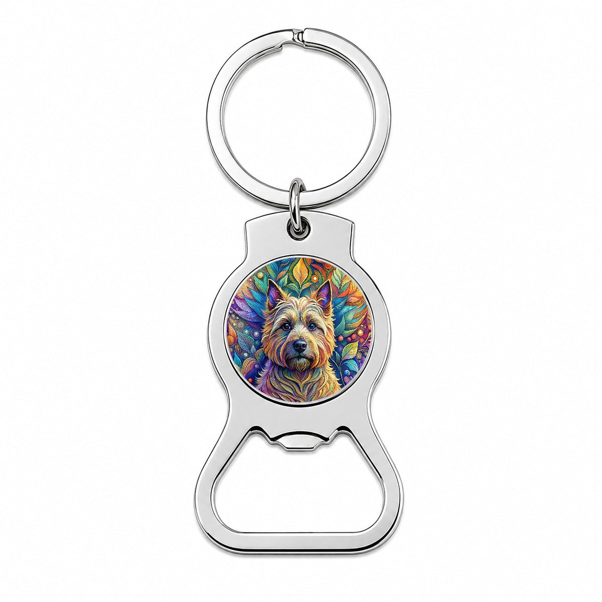 Cairn Terrier Dog Bohemian Art Bottle Opener Keychain