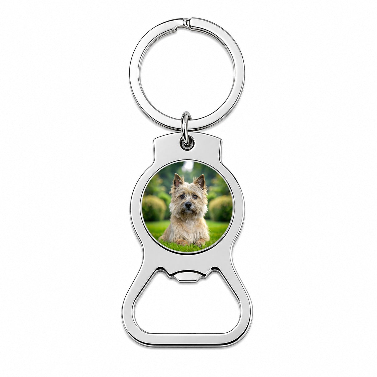 Cairn Terrier Dog Photo Bottle Opener Keychain