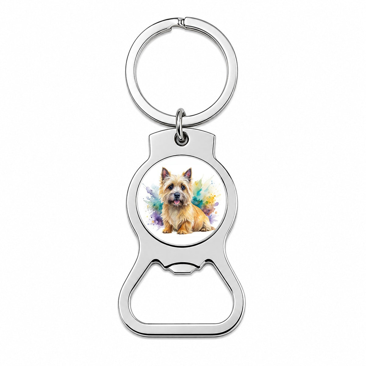 Cairn Terrier Dog Watercolor Style Bottle Opener Keychain