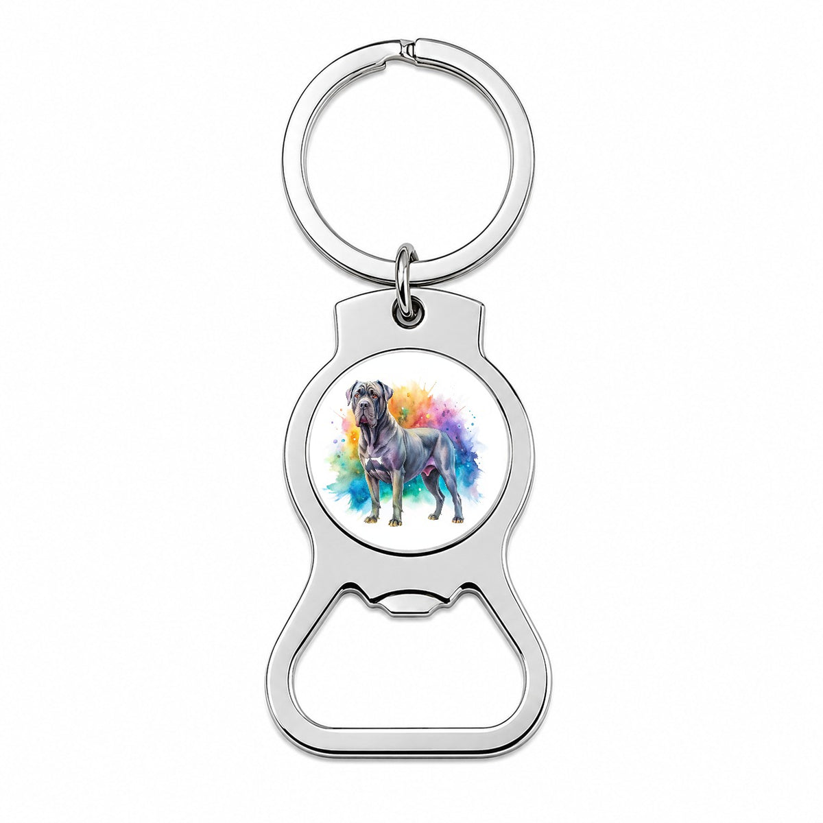 Cane Corso Dog Watercolor Style Bottle Opener Keychain