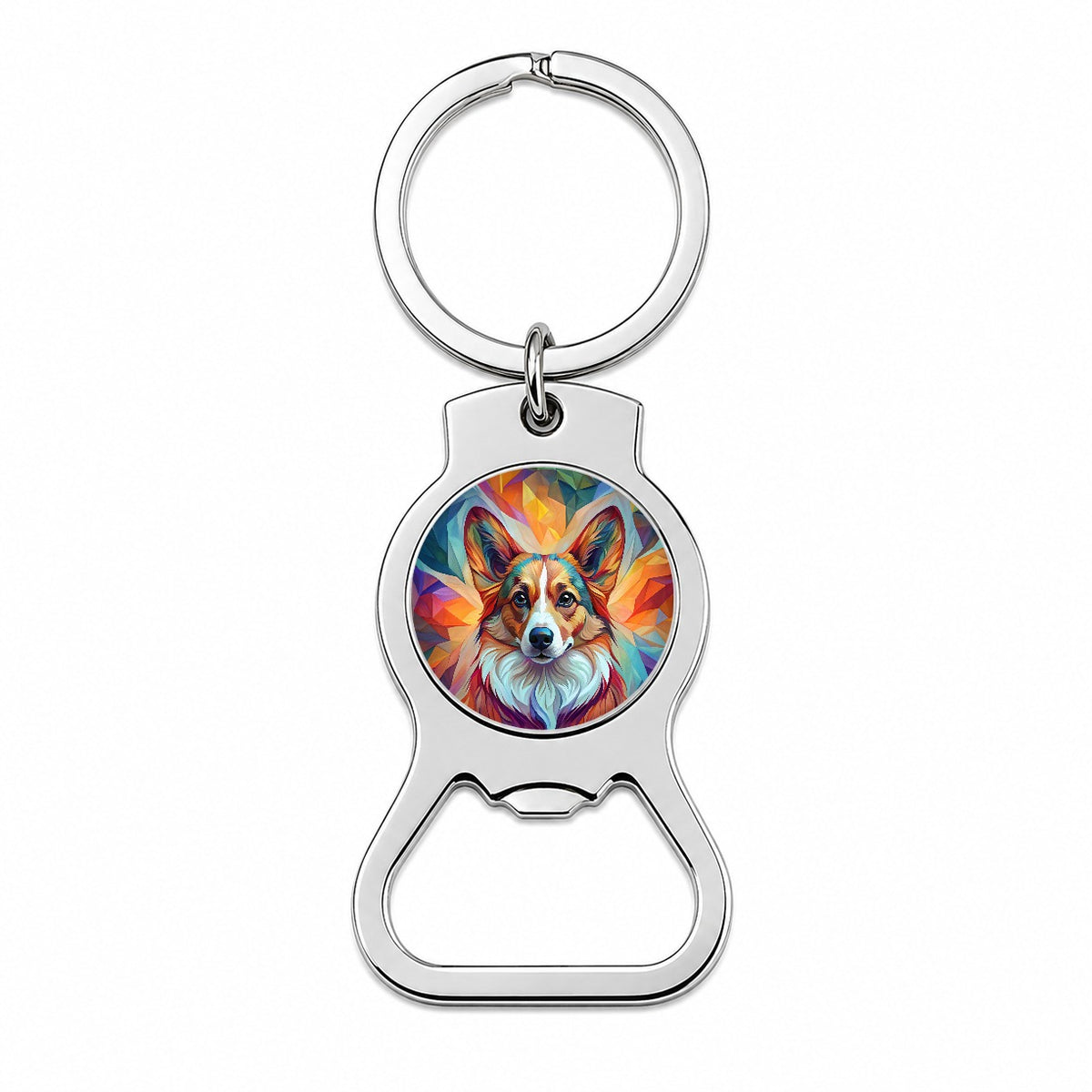 Cardigan Welsh Corgi Dog Abstract Stylized Art Bottle Opener Keychain