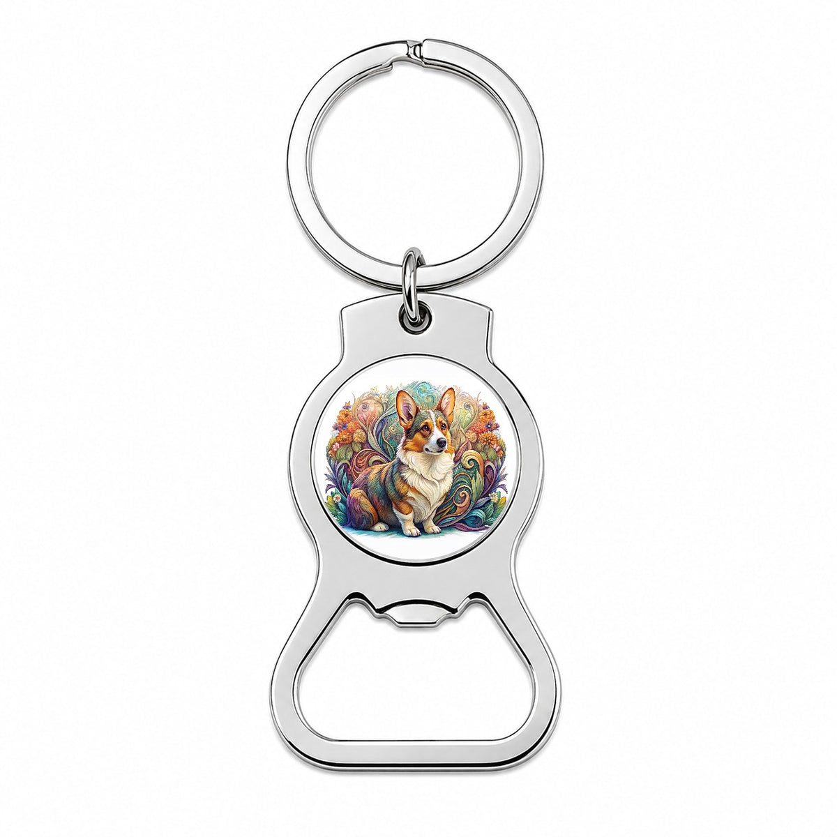 Cardigan Welsh Corgi Dog Art Nouveau Bottle Opener Keychain