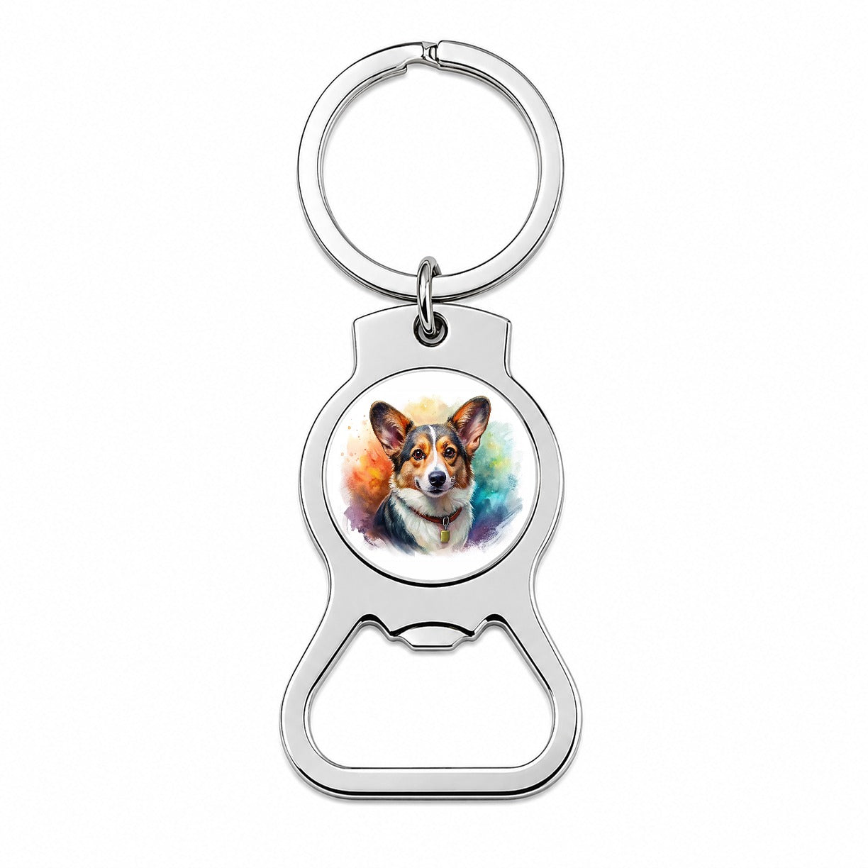 Cardigan Welsh Corgi Dog Illustration Bottle Opener Keychain