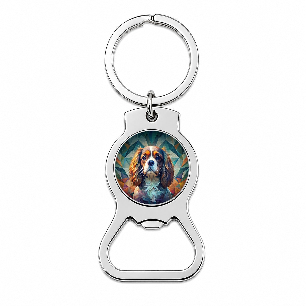 Cavalier King Charles Spaniel Abstract Stylized Art Bottle Opener Keychain