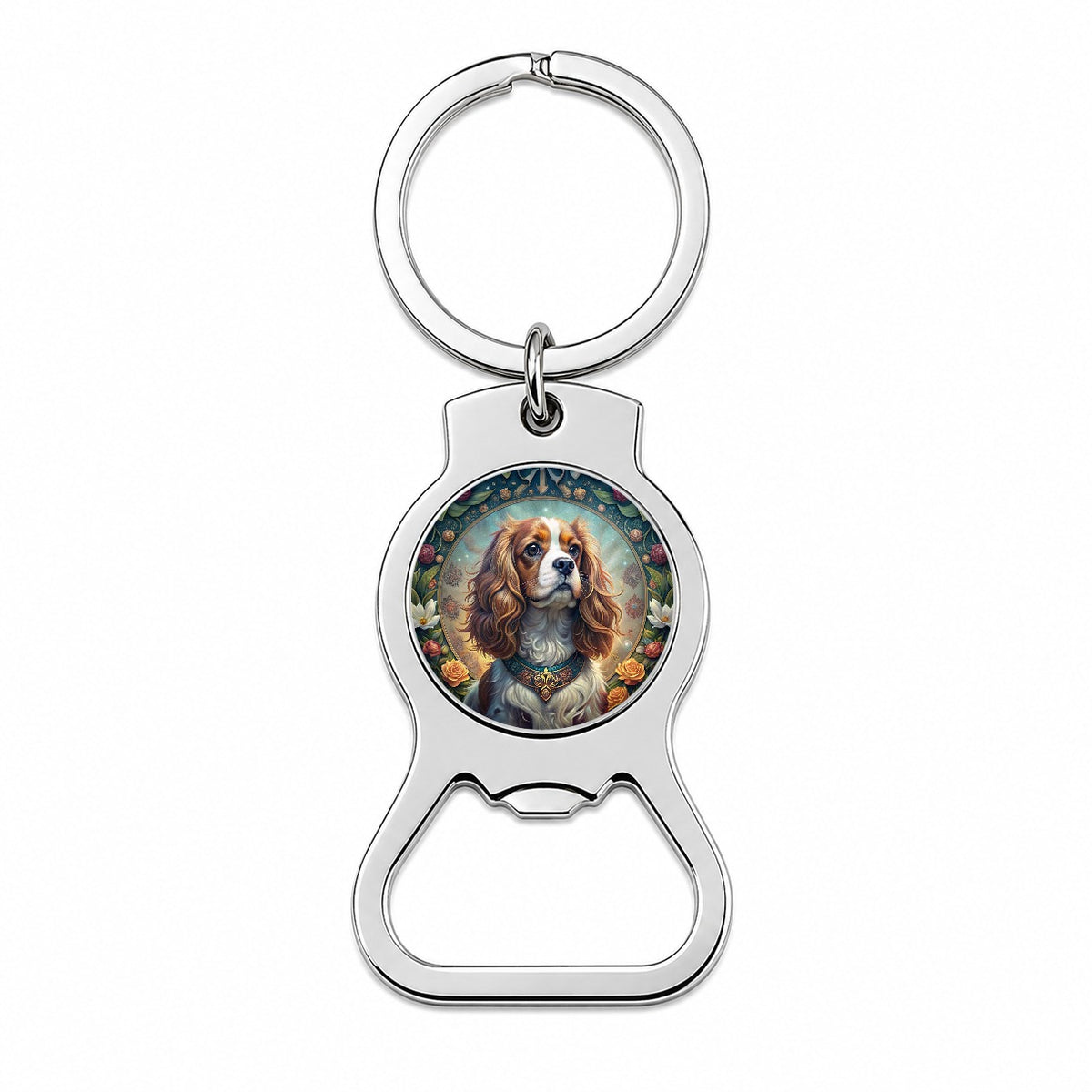 Cavalier King Charles Spaniel Dog Art Nouveau Bottle Opener Keychain