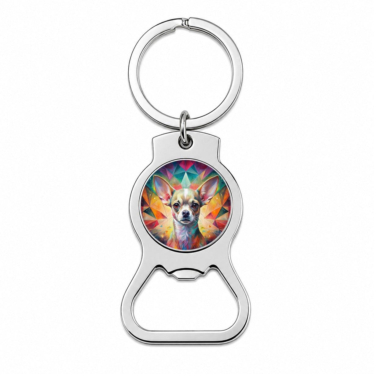 Chihuahua Dog Abstract Art Bottle Opener Keychain