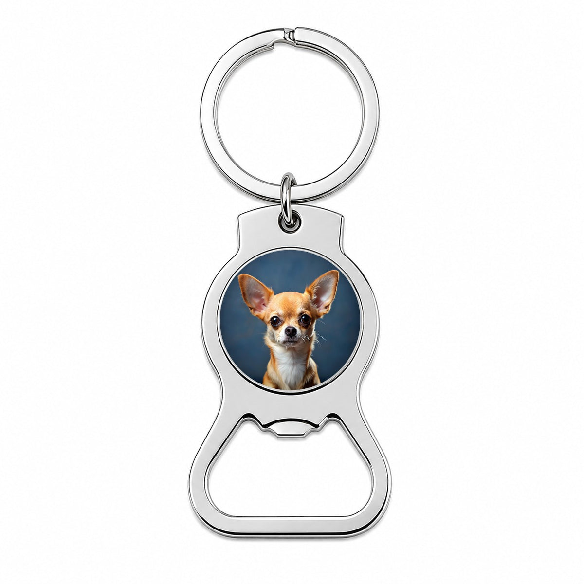 Chihuahua Dog Photo Bottle Opener Keychain