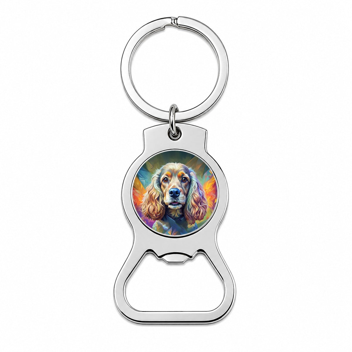 Cocker Spaniel Dog Expressionism Art Bottle Opener Keychain