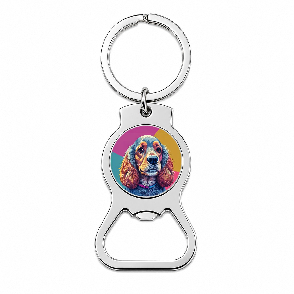 Cocker Spaniel Dog Pop Art Bottle Opener Keychain