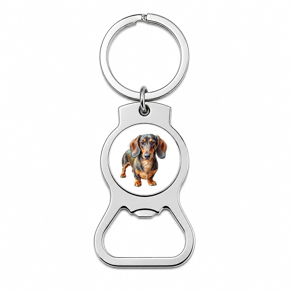 Dachshund Dog Illustration Bottle Opener Keychain