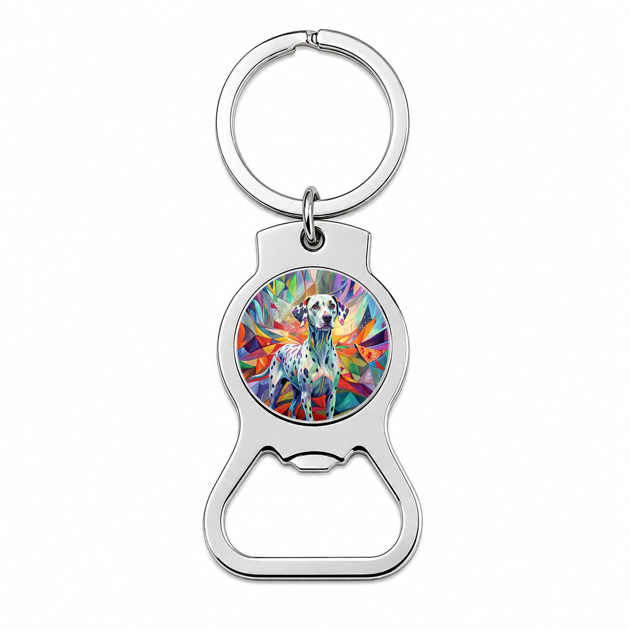 Dalmatian Dog Abstract Art Bottle Opener Keychain