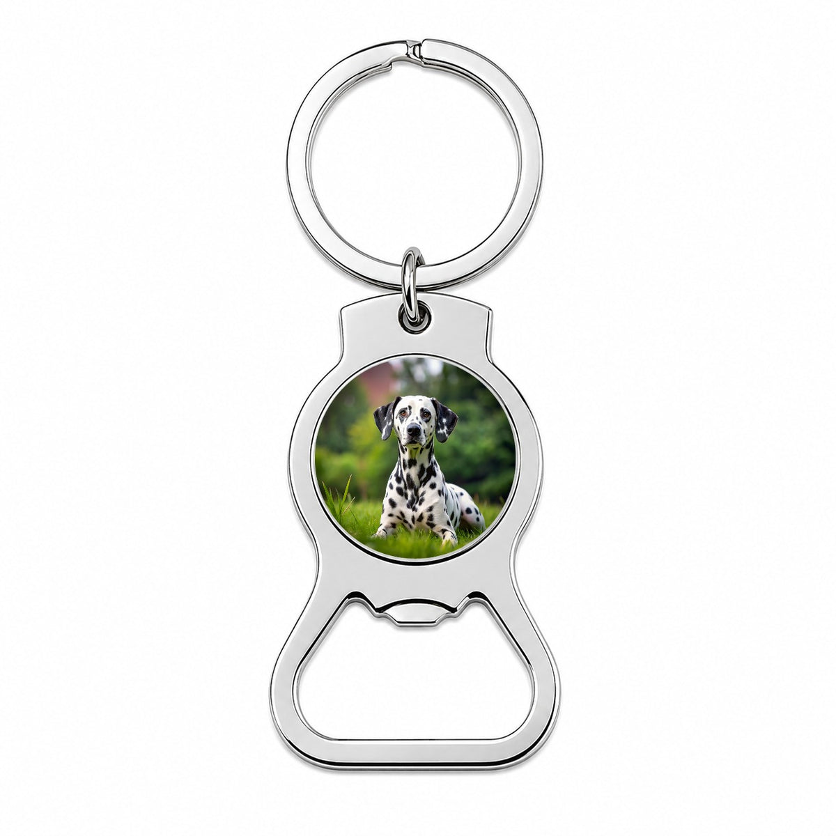 Dalmatian Dog Photo Bottle Opener Keychain