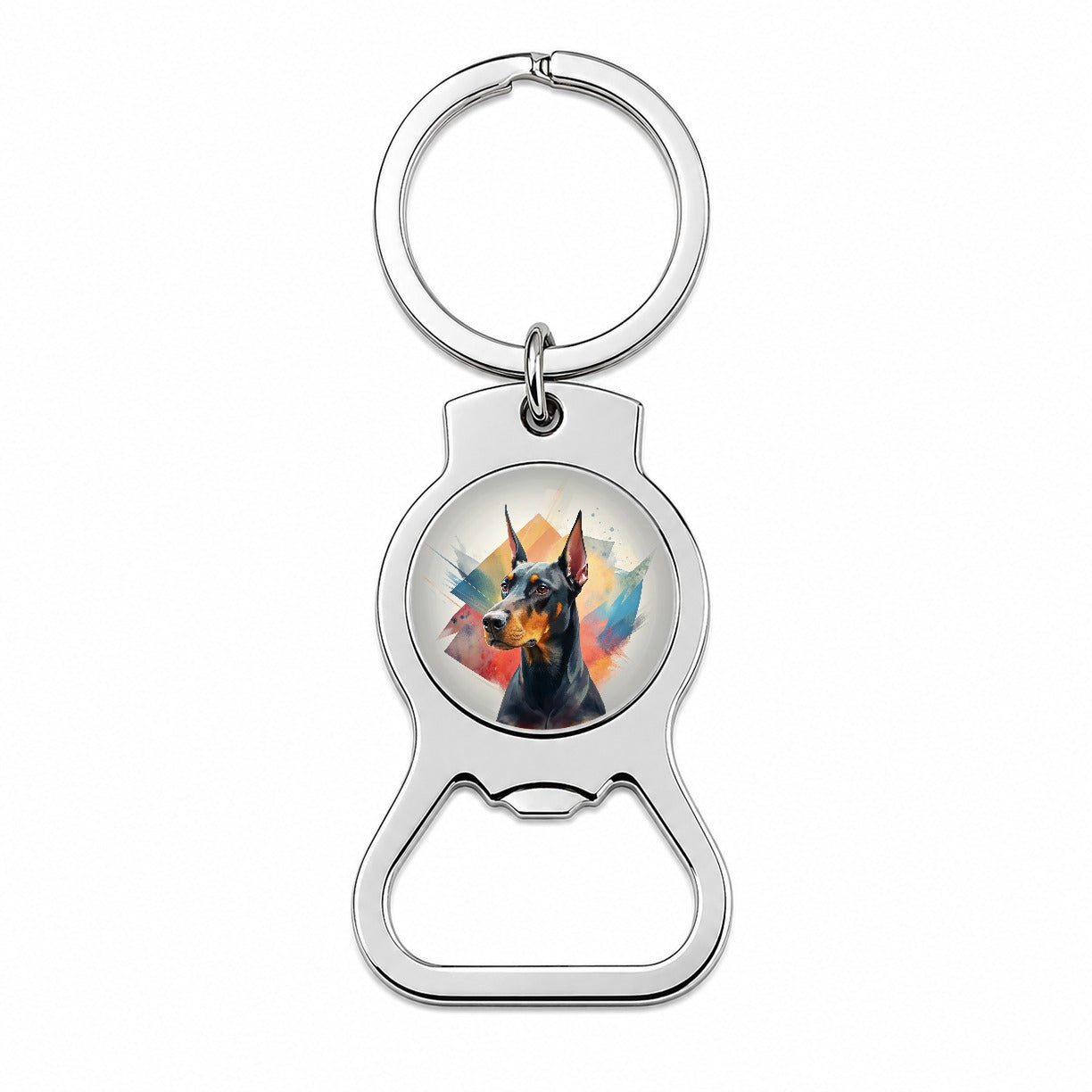 Doberman Pinscher Dog Contemporary Art Bottle Opener Keychain