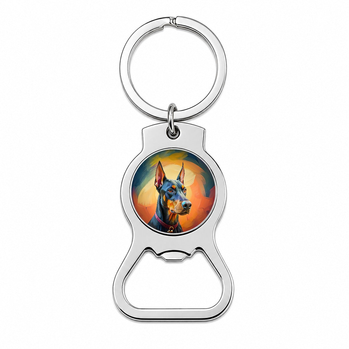 Doberman Pinscher Dog Pop Art Bottle Opener Keychain