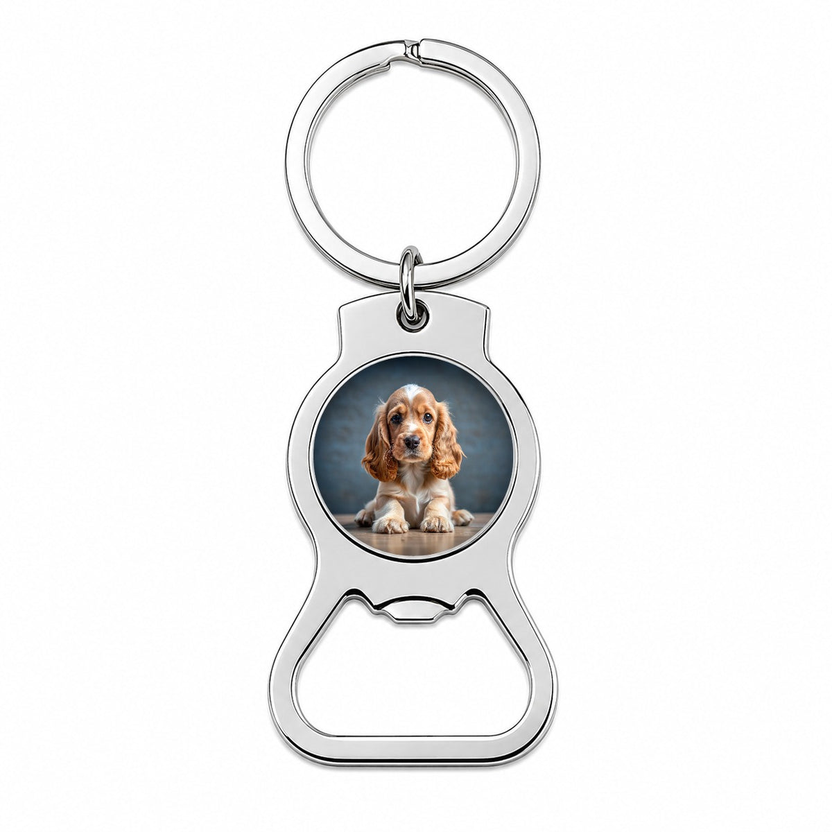 English Cocker Spaniel Dog Puppy Photo Bottle Opener Keychain