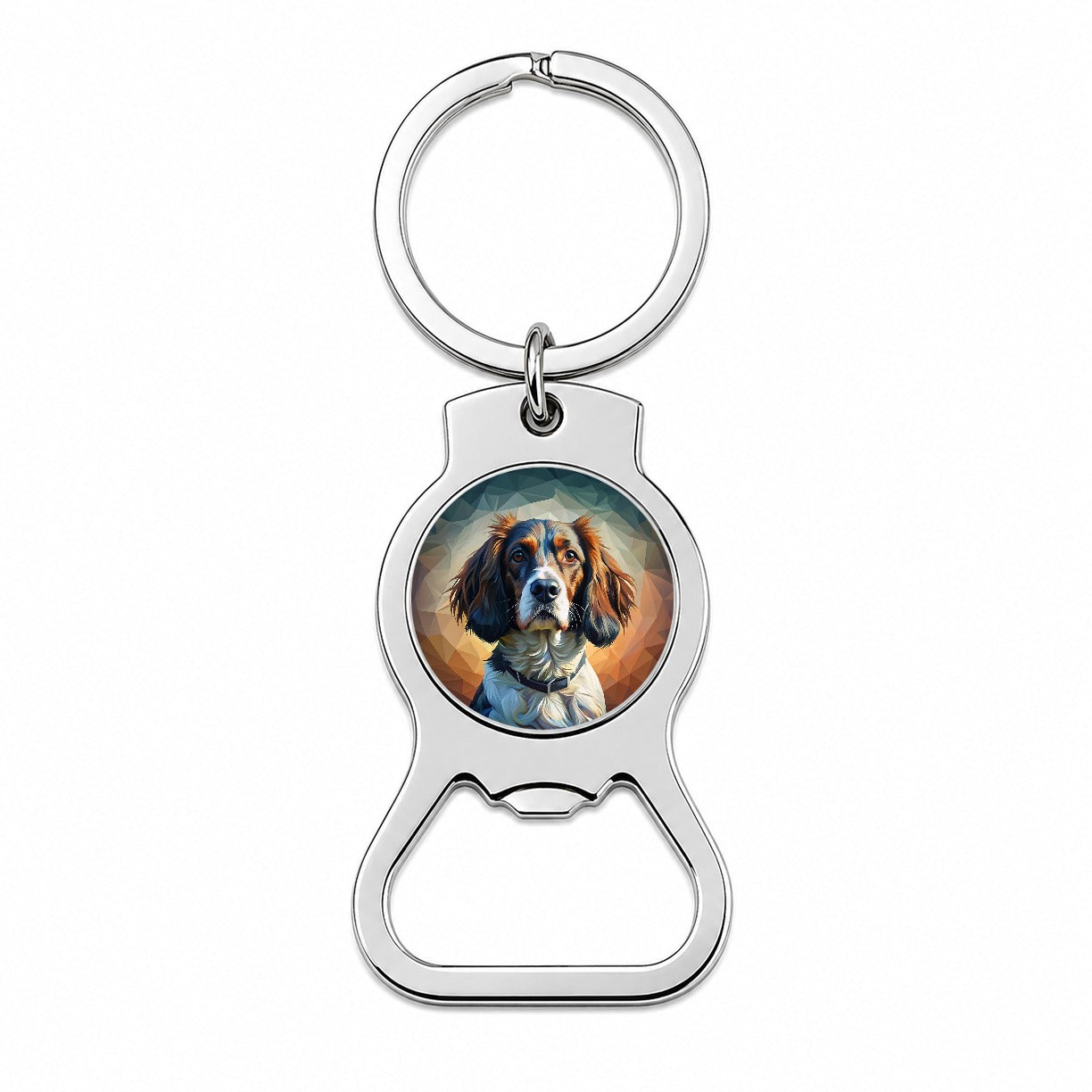 English Springer Spaniel Dog Abstract Stylized Art Bottle Opener Keychain