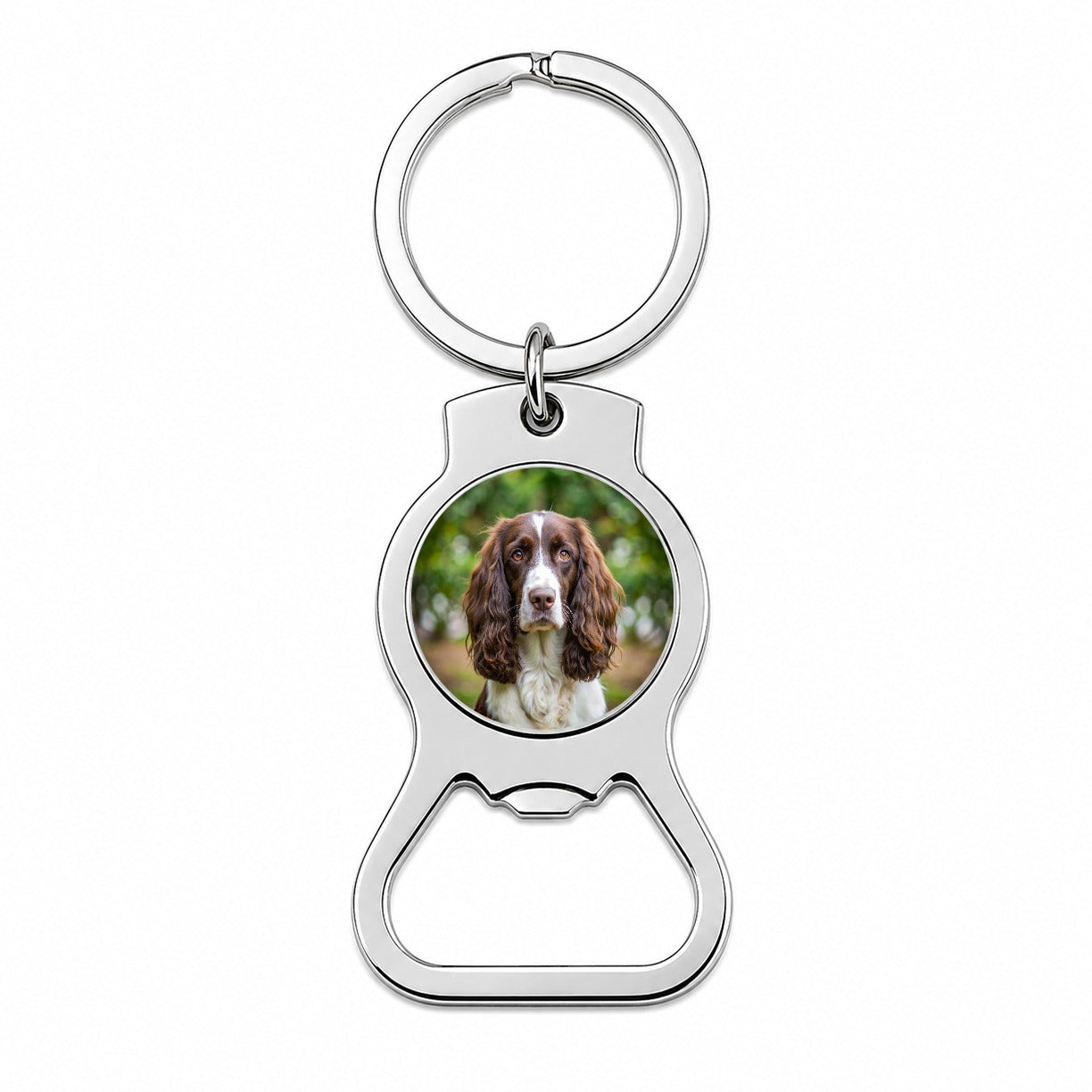 English Springer Spaniel Dog Photo Bottle Opener Keychain