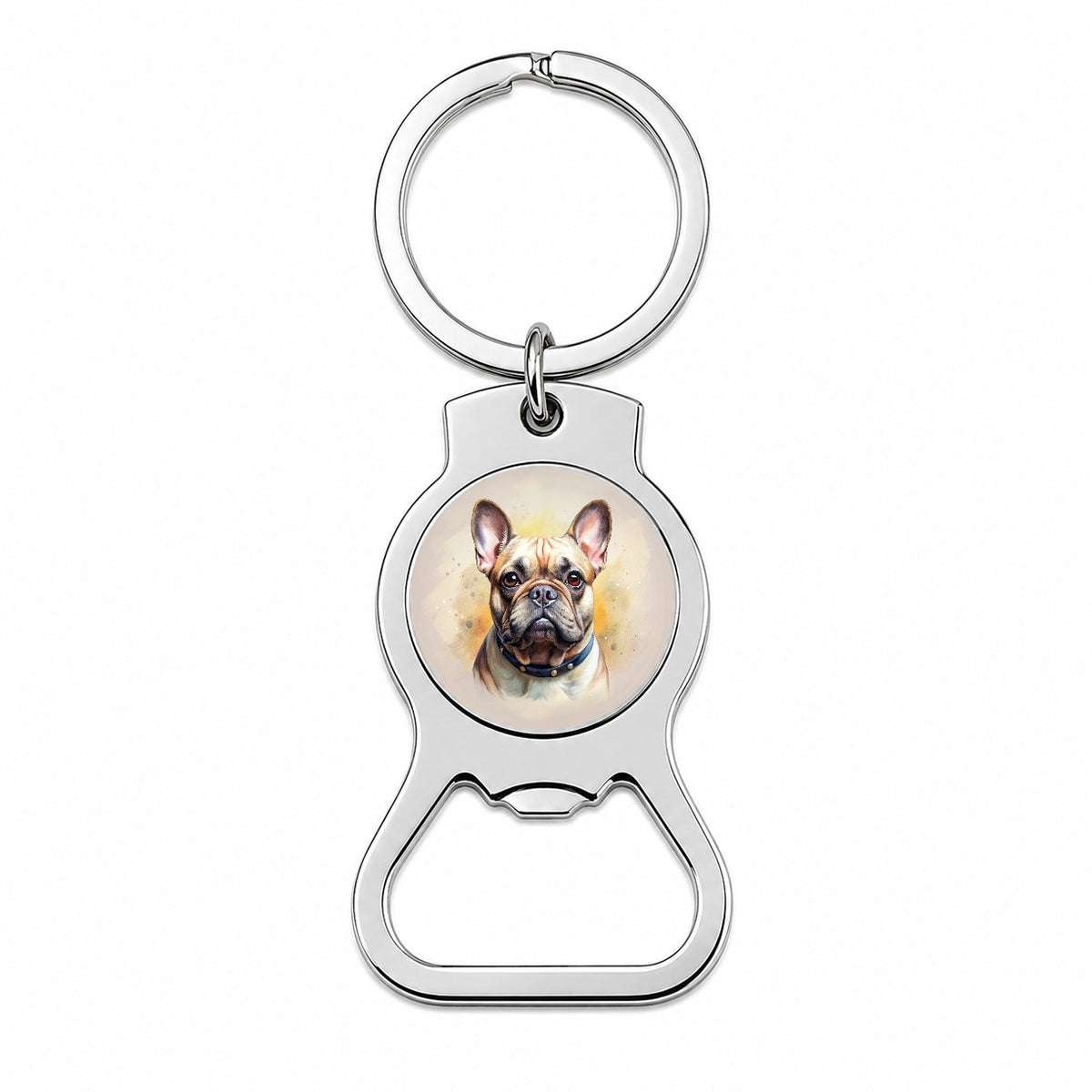 French Bulldog Frenchie Dog Illustration Bottle Opener Keychain