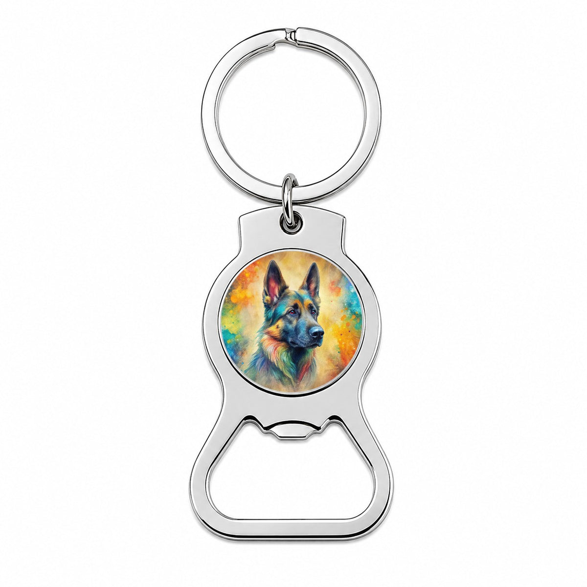German Shepherd Dog Abstract Art Bottle Opener Keychain