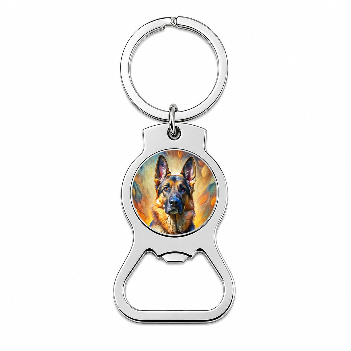 German Shepherd Dog Expressionism Art Bottle Opener Keychain