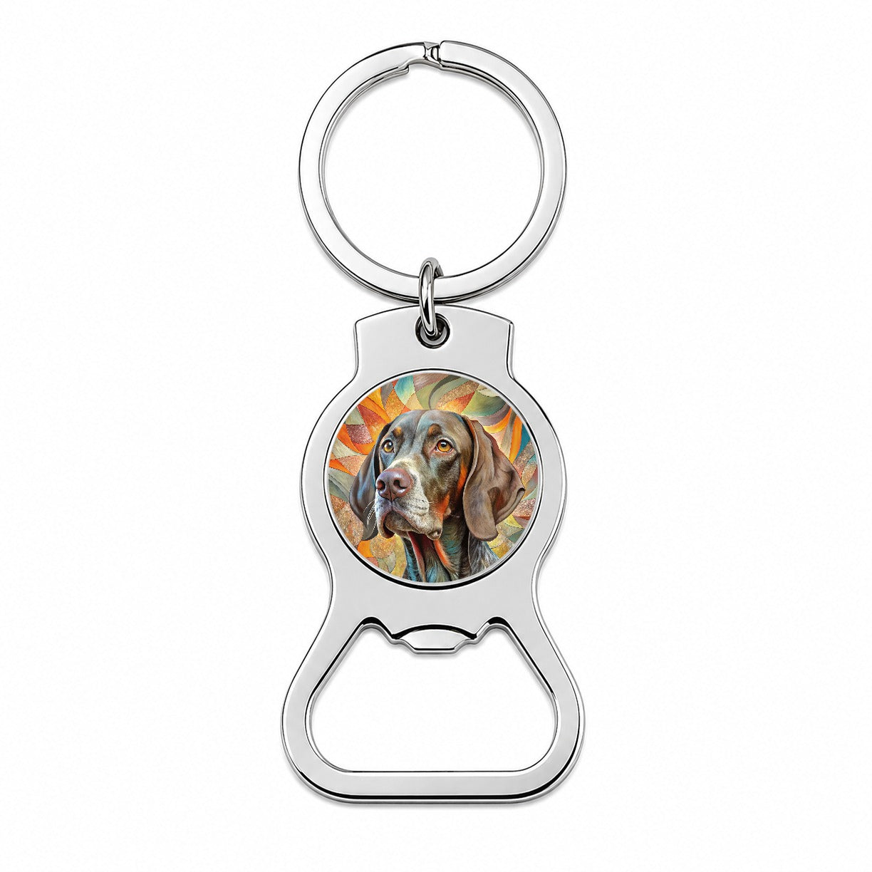 German Shorthaired Pointer Dog Abstract Art Bottle Opener Keychain