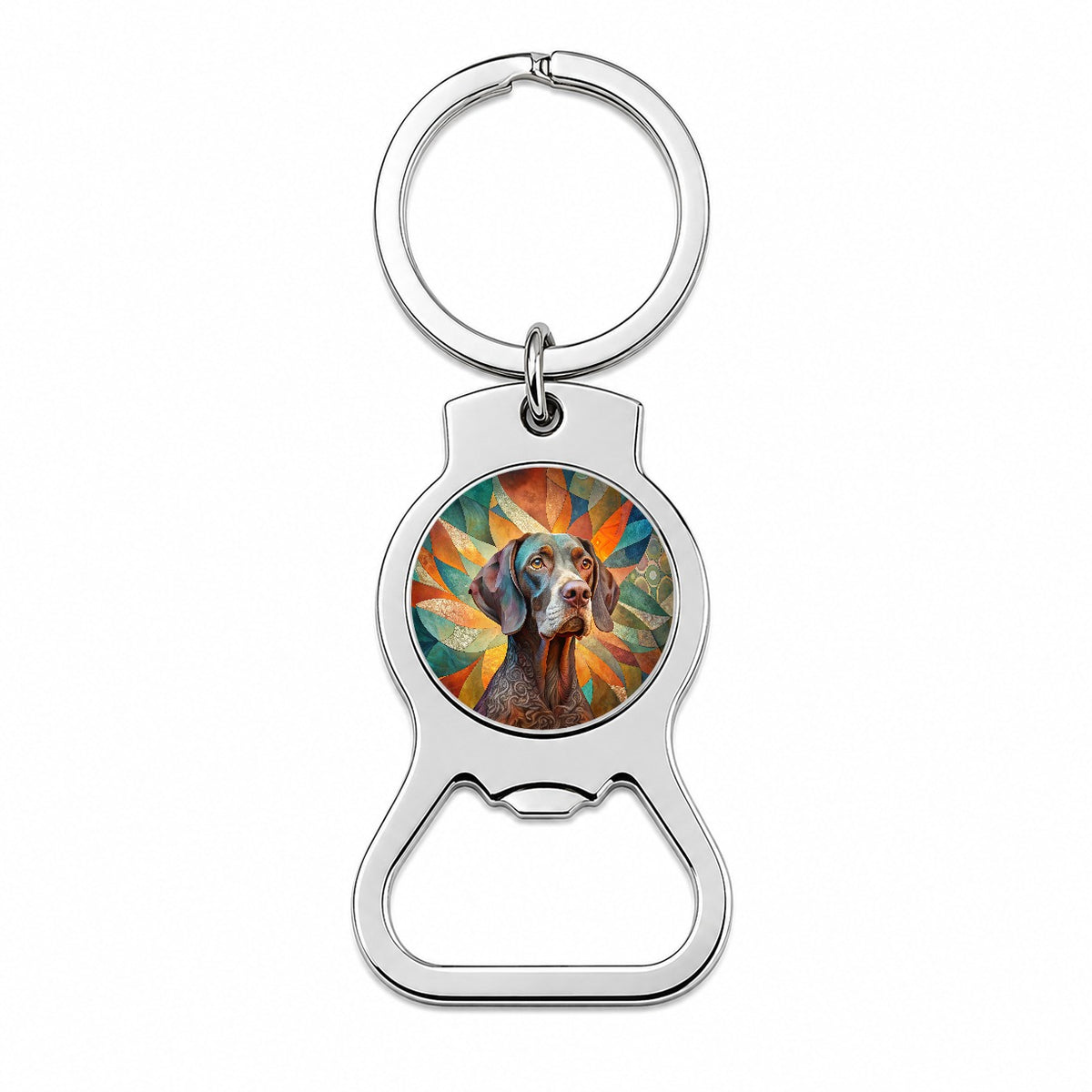 German Shorthaired Pointer Dog Abstract Stylized Art Bottle Opener Keychain