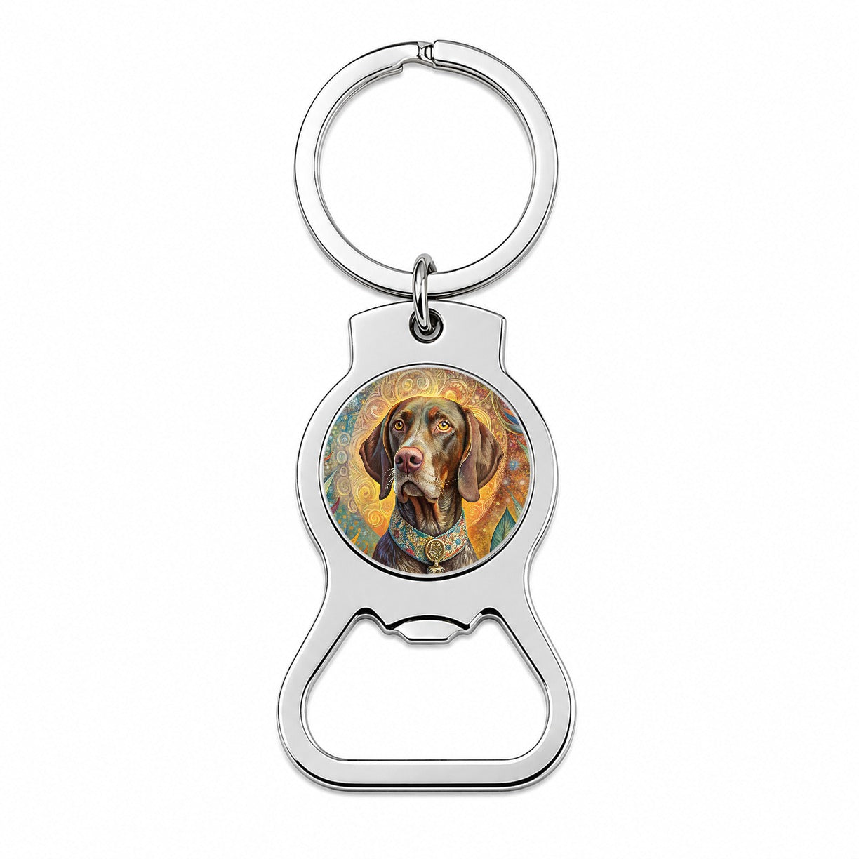 German Shorthaired Pointer Dog Bohemian Art Bottle Opener Keychain
