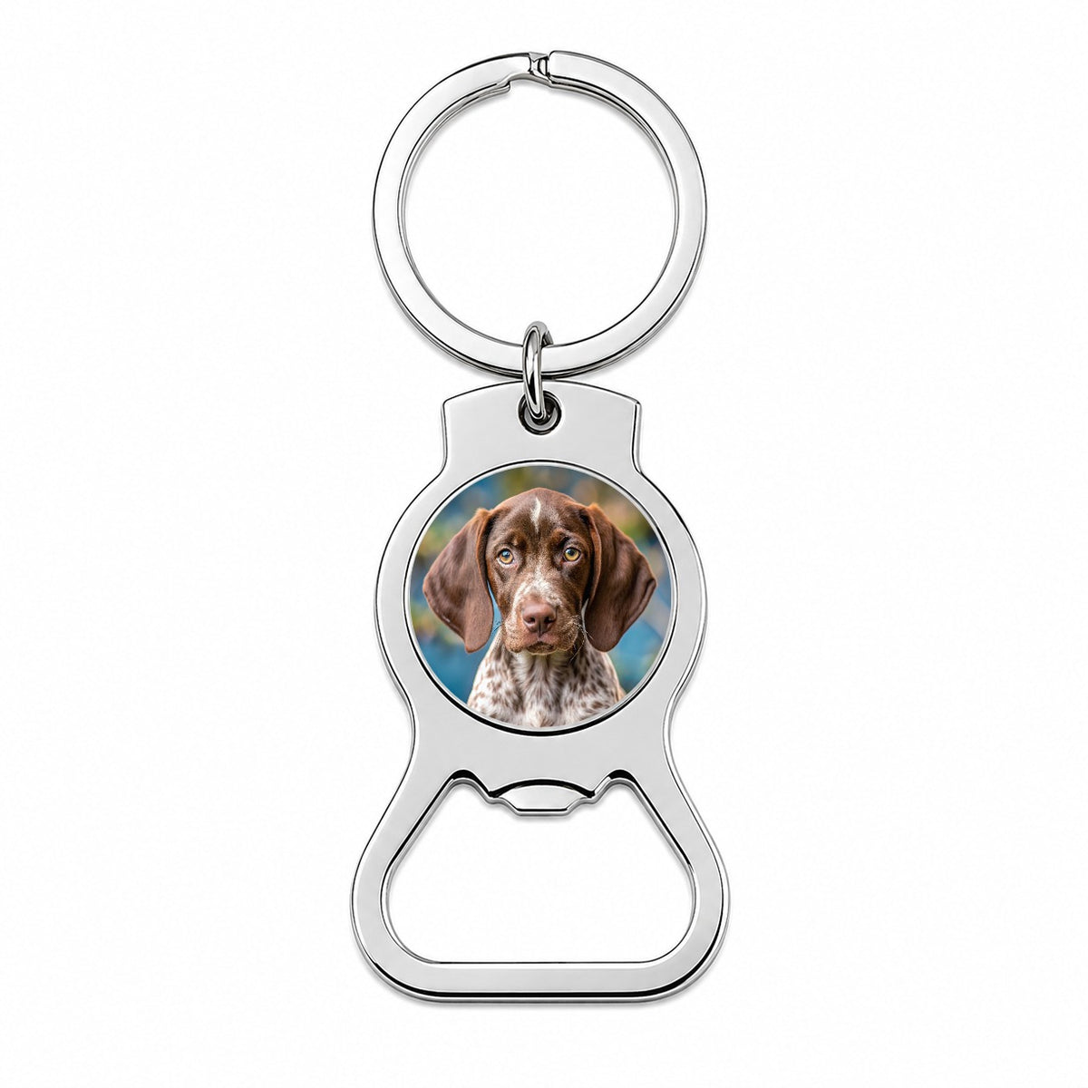 German Shorthaired Pointer Dog Puppy Photo Bottle Opener Keychain