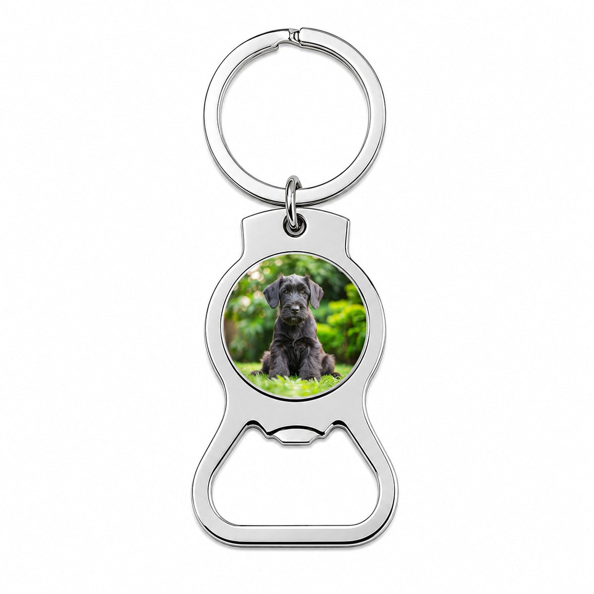 Giant Schnauzer Dog Puppy Photo Bottle Opener Keychain