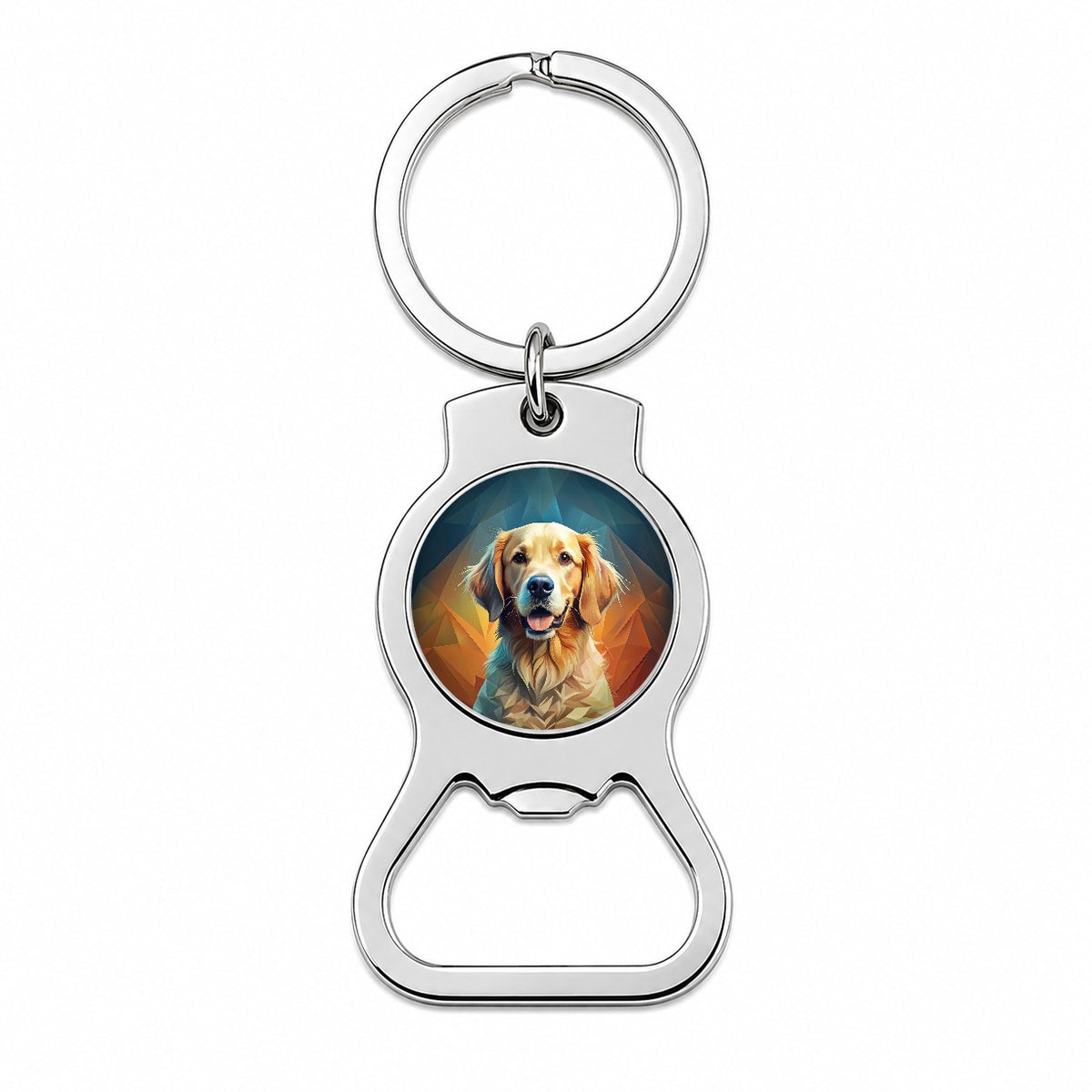 Golden Retriever Dog Contemporary Art Bottle Opener Keychain