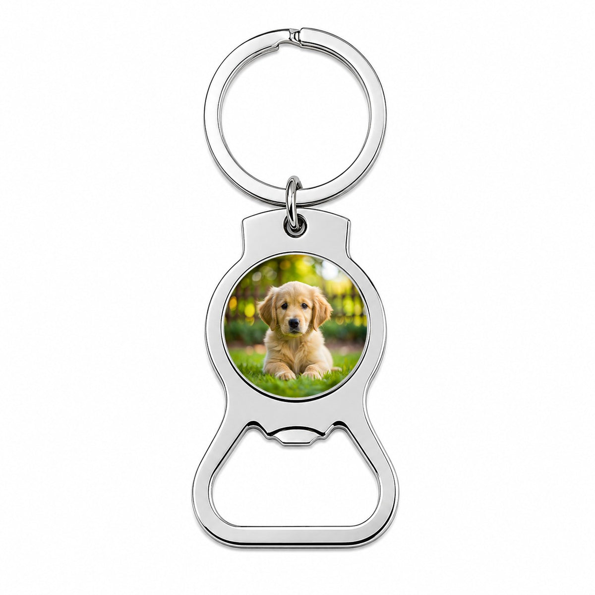 Golden Retriever Dog Puppy Photo Bottle Opener Keychain
