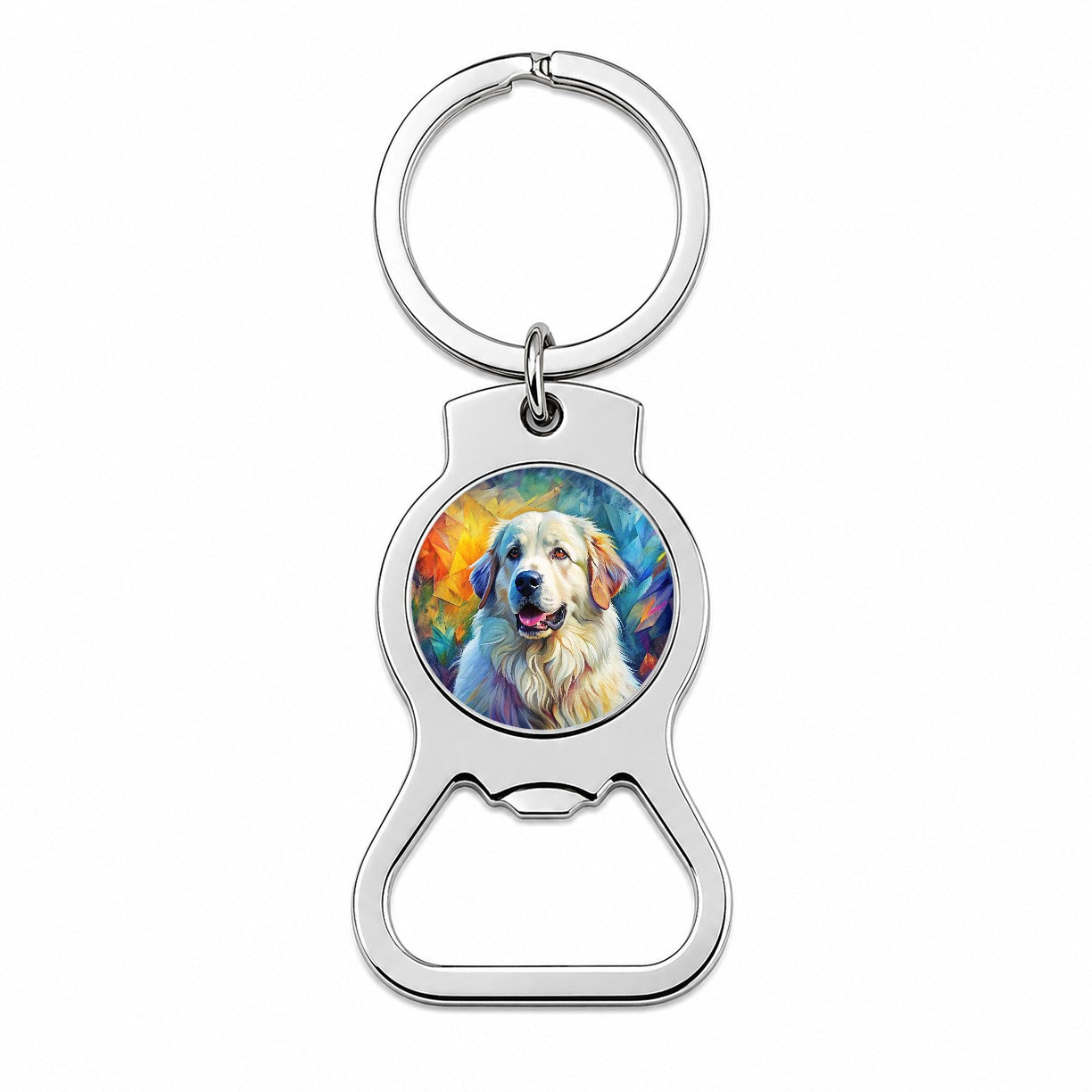 Great Pyrenees Dog Contemporary Art Bottle Opener Keychain