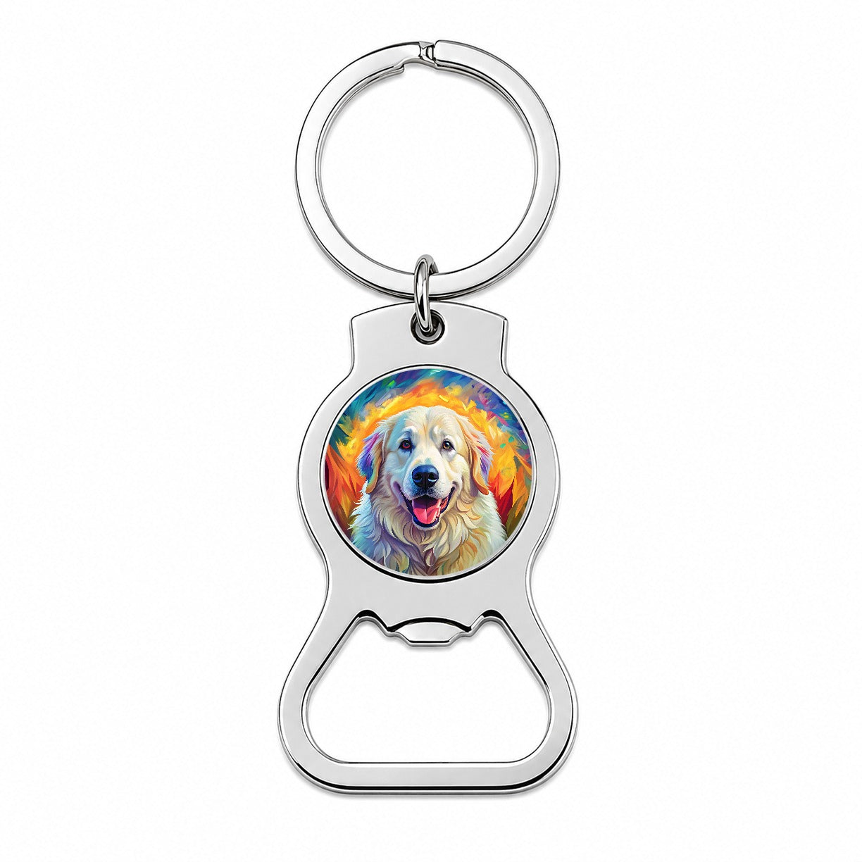 Great Pyrenees Dog Pop Art Bottle Opener Keychain