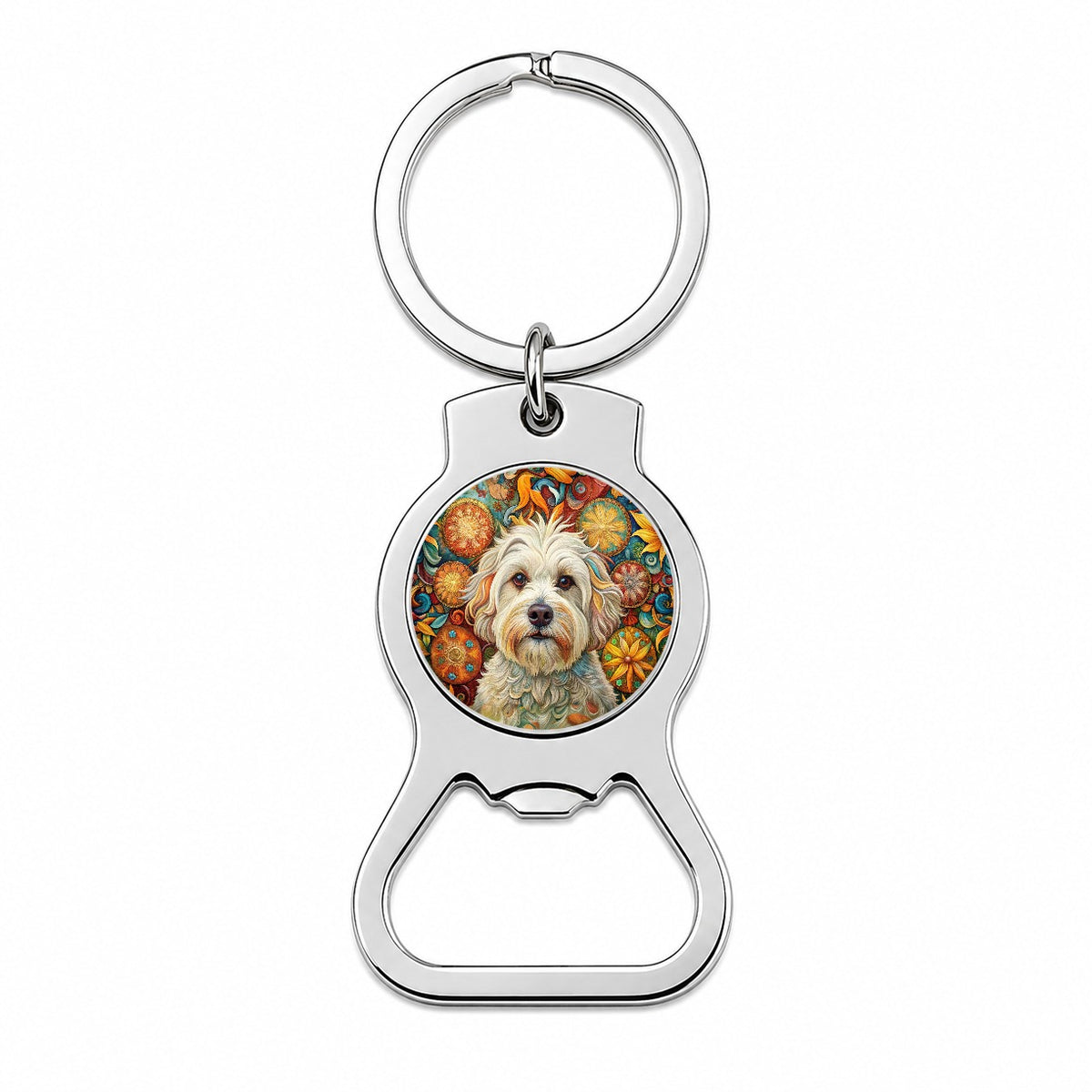 Havanese Dog Bohemian Art Bottle Opener Keychain