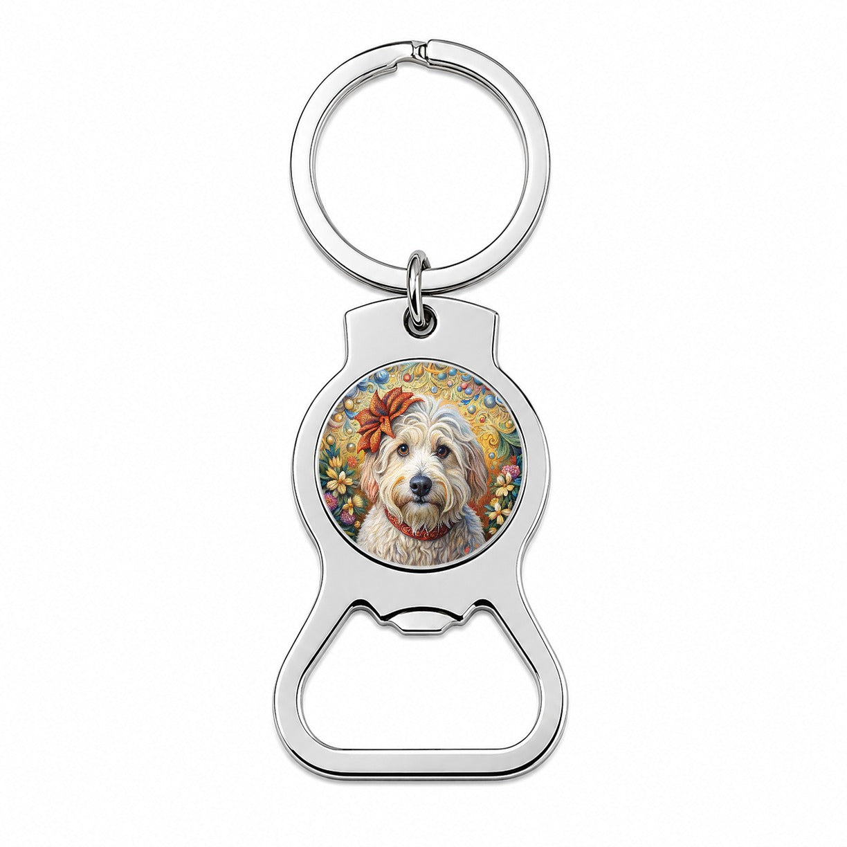 Havanese Dog French Bohemian Art Bottle Opener Keychain