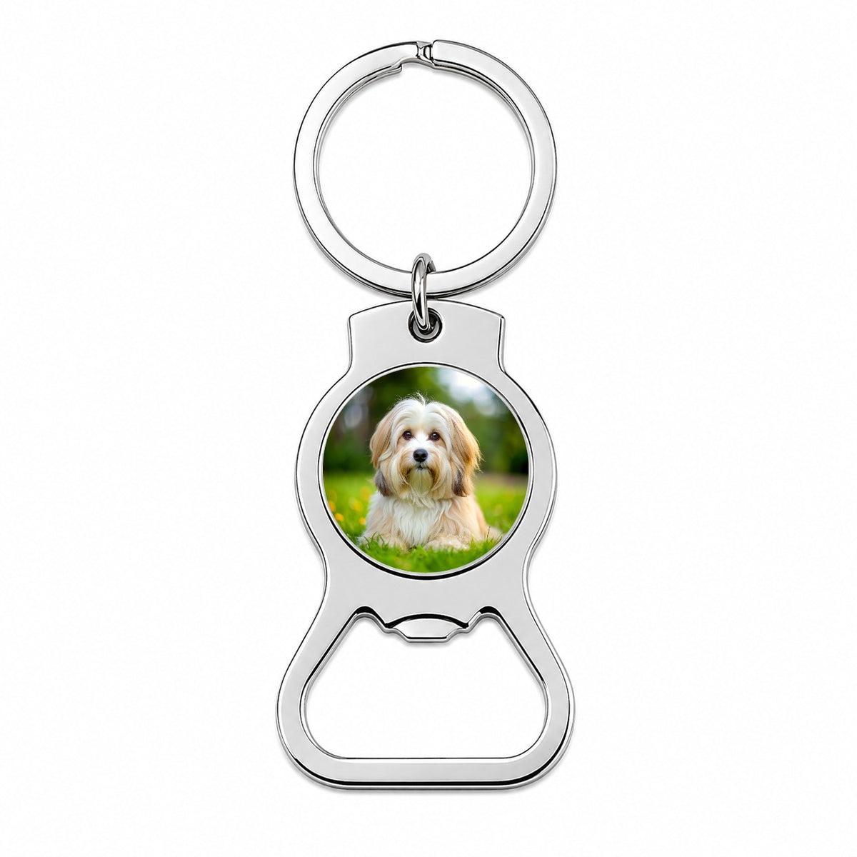 Havanese Dog Photo Bottle Opener Keychain