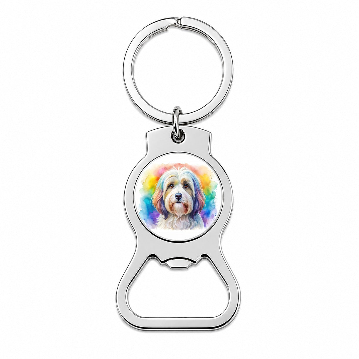 Havanese Dog Watercolor Style Bottle Opener Keychain