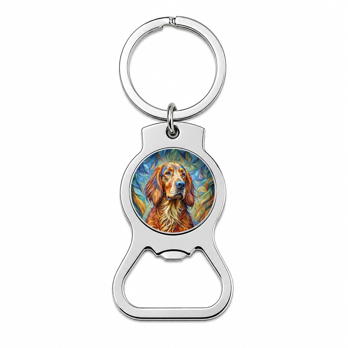 Irish Setter Dog Abstract Stylized Art Bottle Opener Keychain
