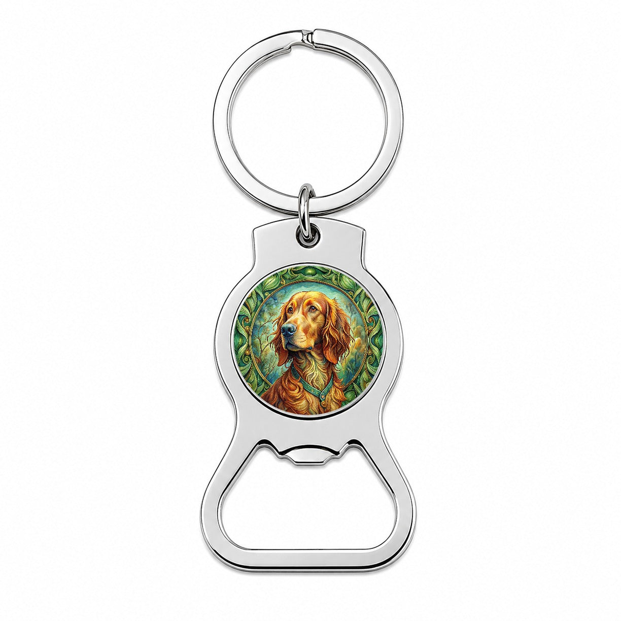 Irish Setter Dog Art Nouveau Bottle Opener Keychain