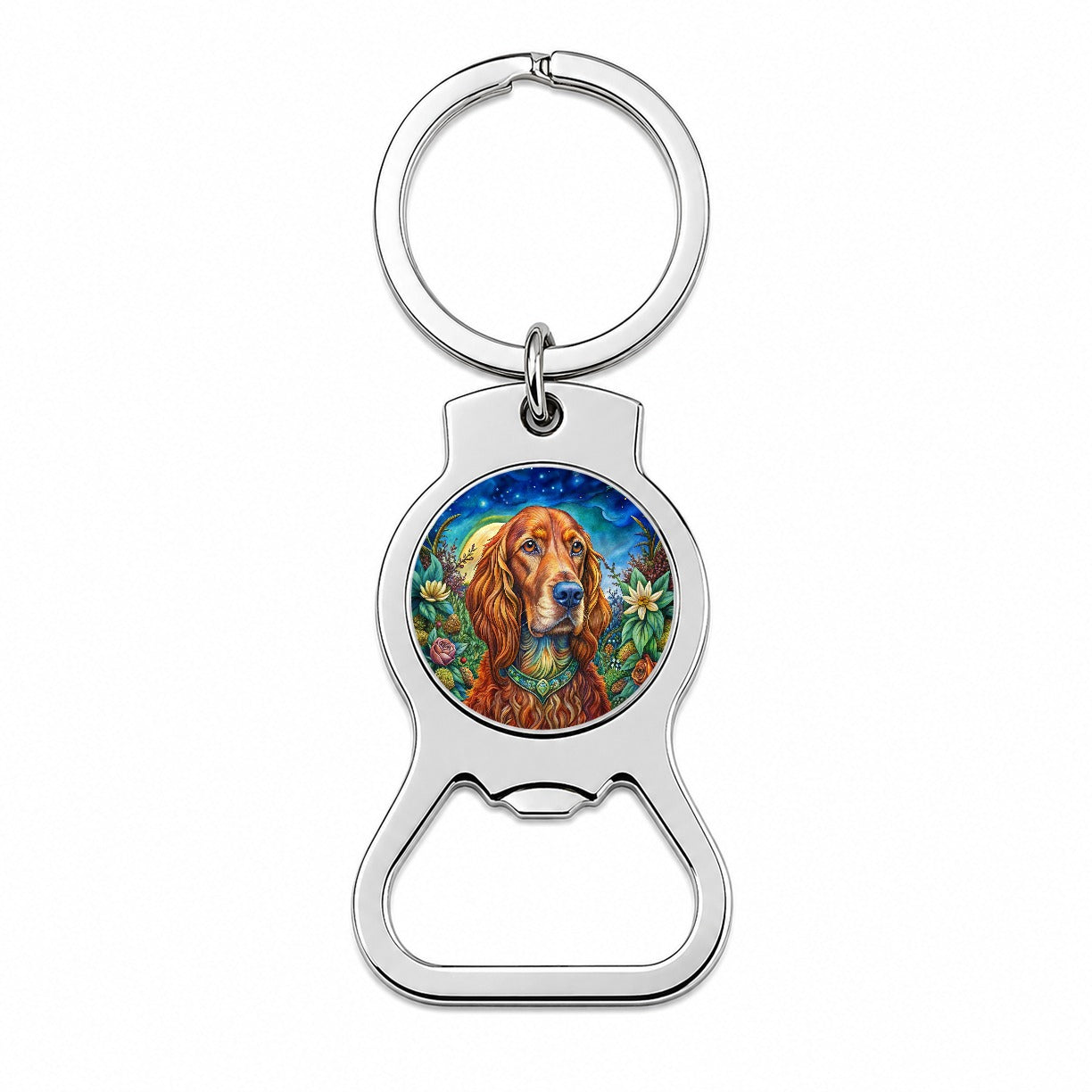 Irish Setter Dog Bohemian Art Bottle Opener Keychain