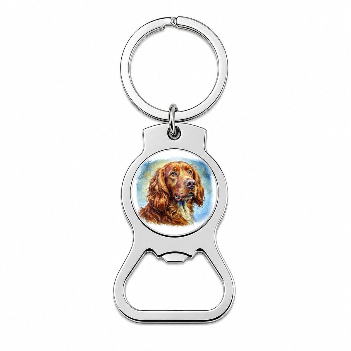 Irish Setter Dog Illustration Bottle Opener Keychain