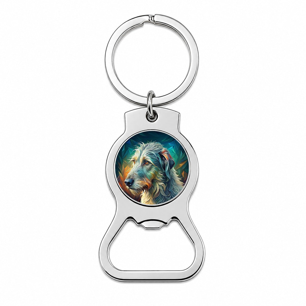 Irish Wolfhound Dog Abstract Stylized Art Bottle Opener Keychain