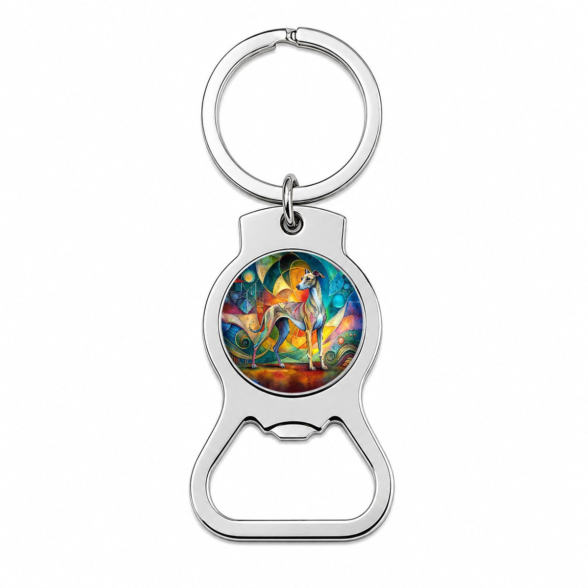 Italian Greyhound Dog Abstract Art Bottle Opener Keychain