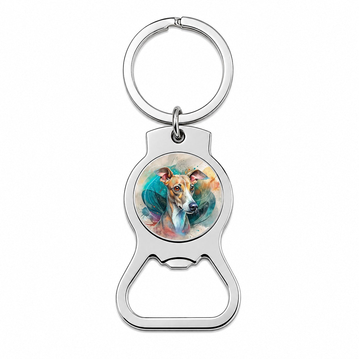 Italian Greyhound Dog Contemporary Art Bottle Opener Keychain