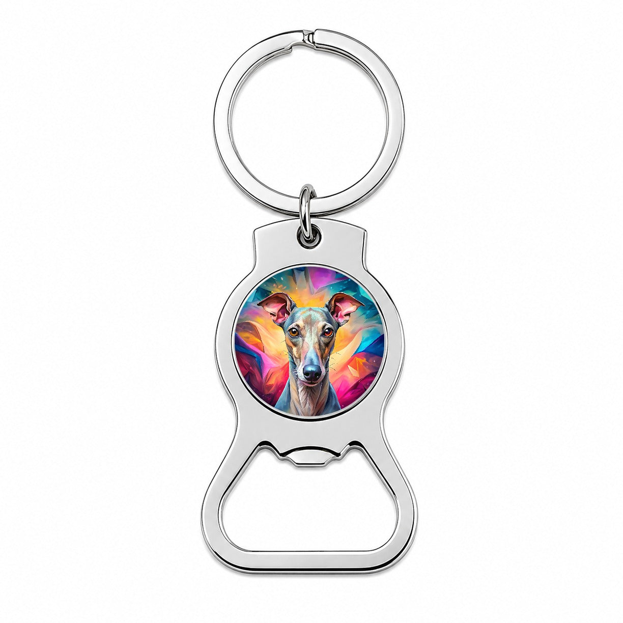 Italian Greyhound Dog Pop Art Bottle Opener Keychain