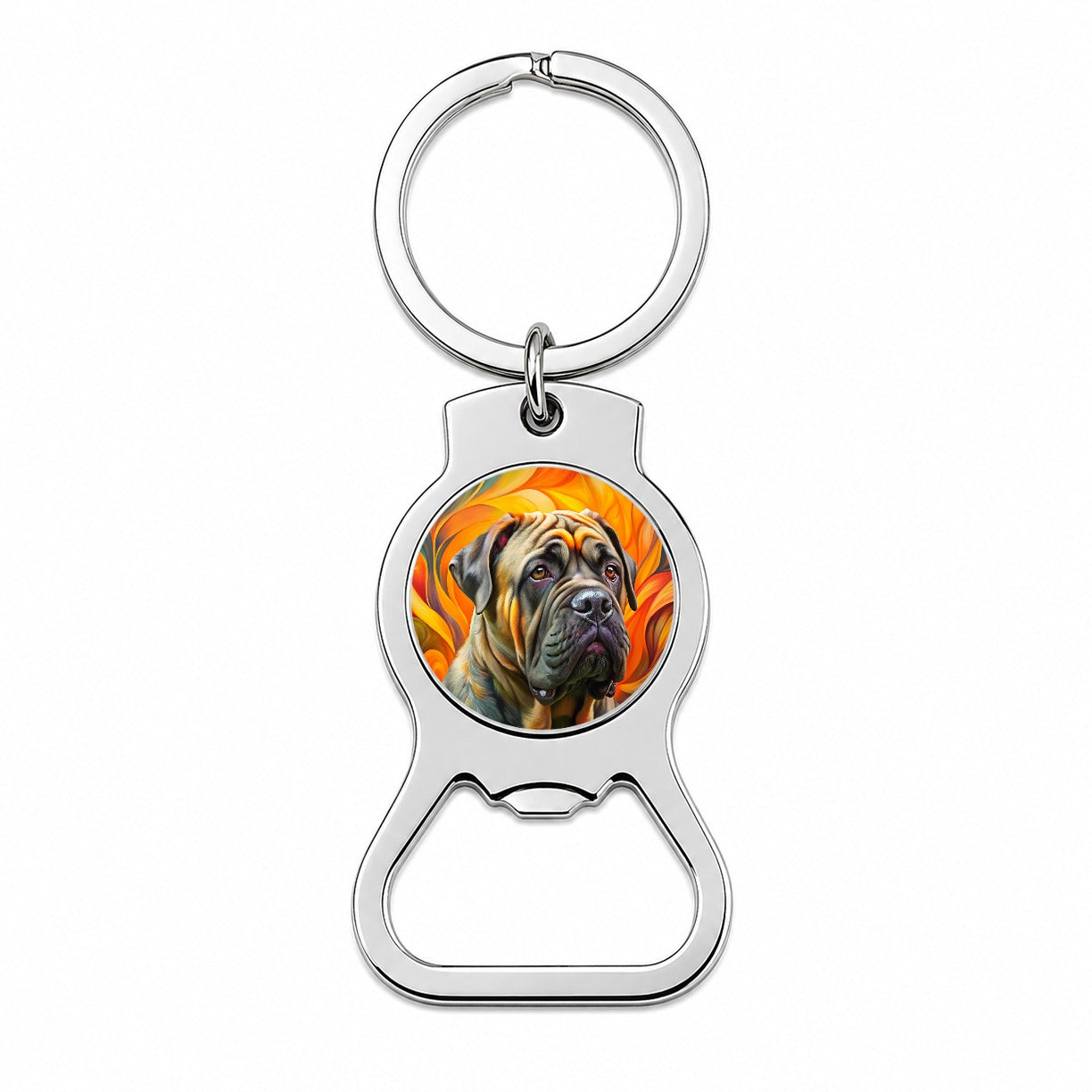 Mastiff Dog Abstract Art Bottle Opener Keychain