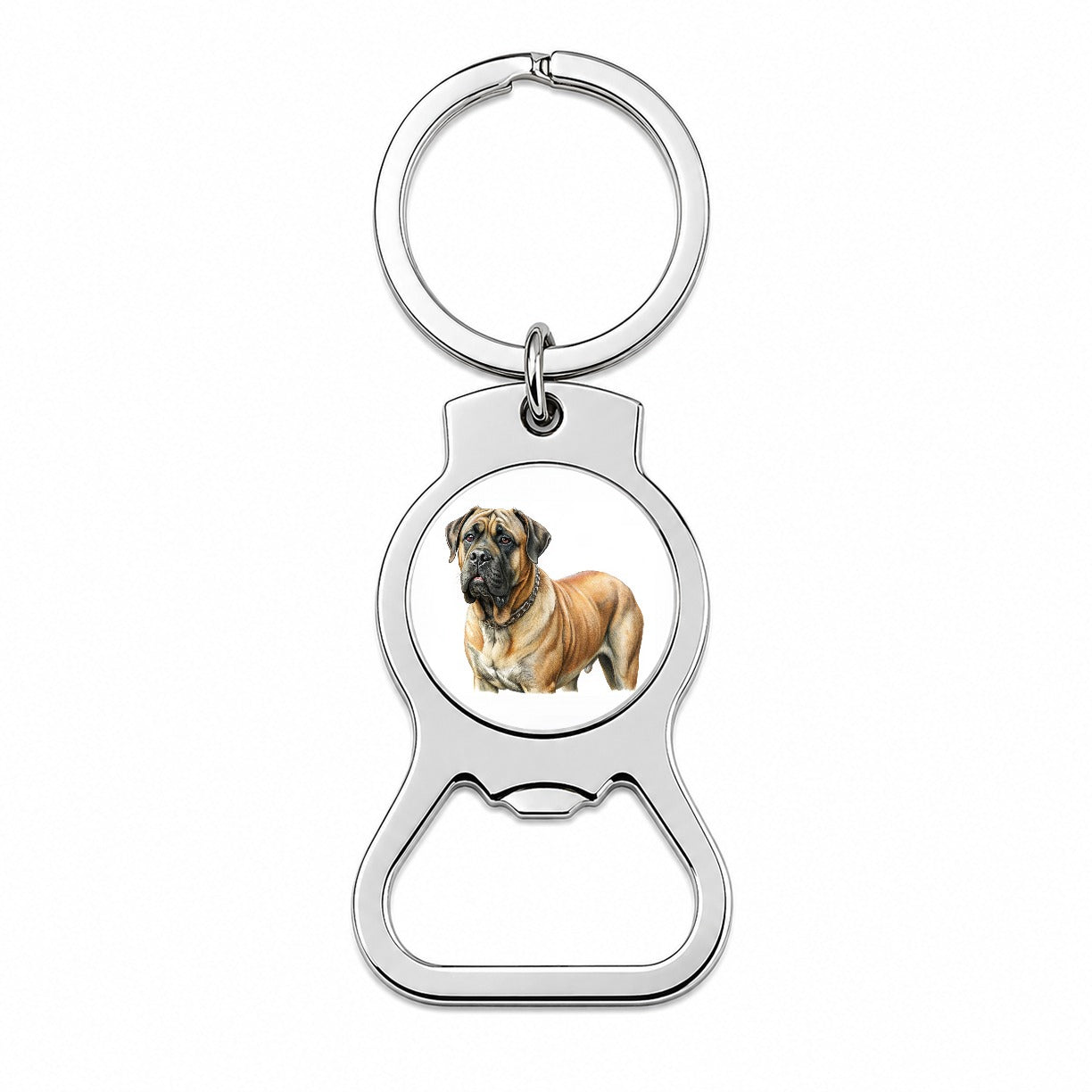 Mastiff Dog Illustration Bottle Opener Keychain