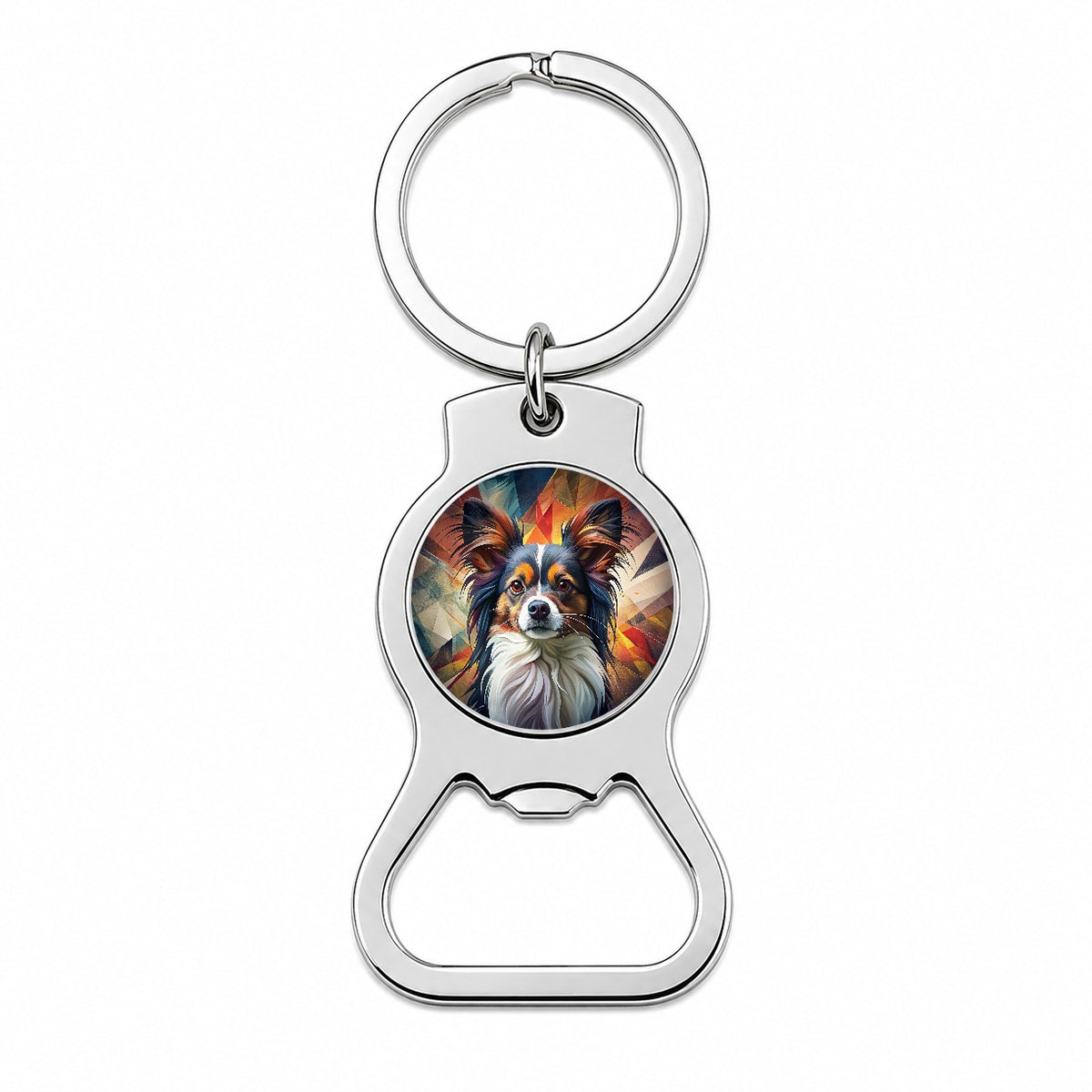 Papillon Dog Contemporary Art Bottle Opener Keychain