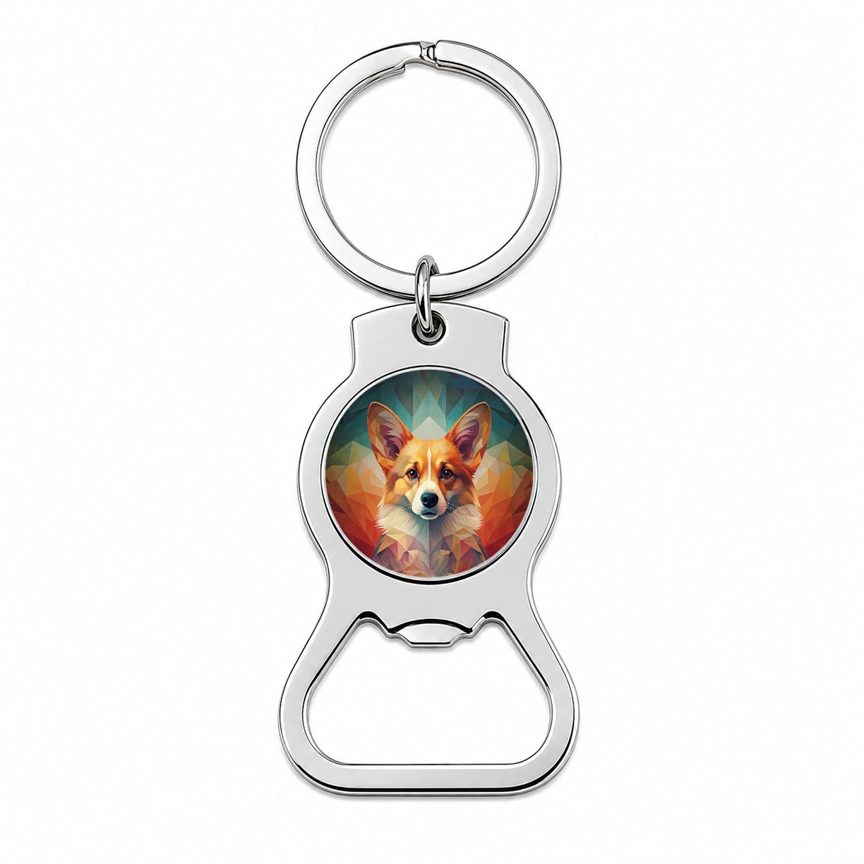 Pembroke Welsh Corgi Dog Abstract Stylized Art Bottle Opener Keychain